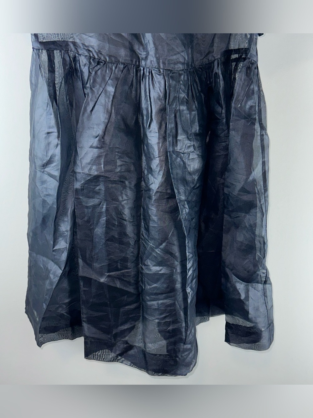Sea New York Nuria Organza Sheer Puff Sleeve Black Babydoll Dress Women Size M - Picture 3 of 12